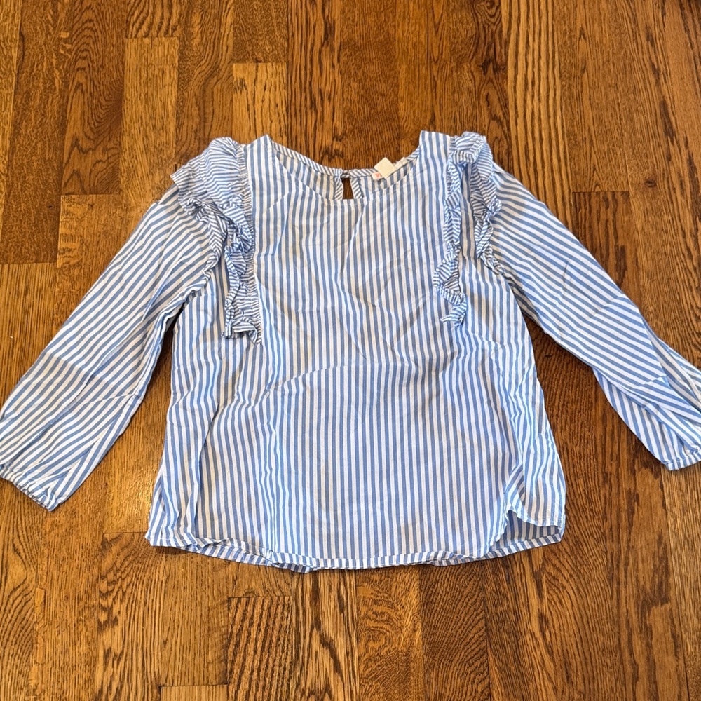 Crewcuts Girl’s Blue Striped Blouse Size 8